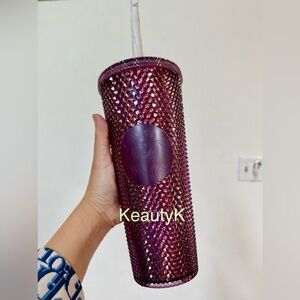 24 oz Starbucks Vietnam venti studded dichroic dark purple bling cold cup